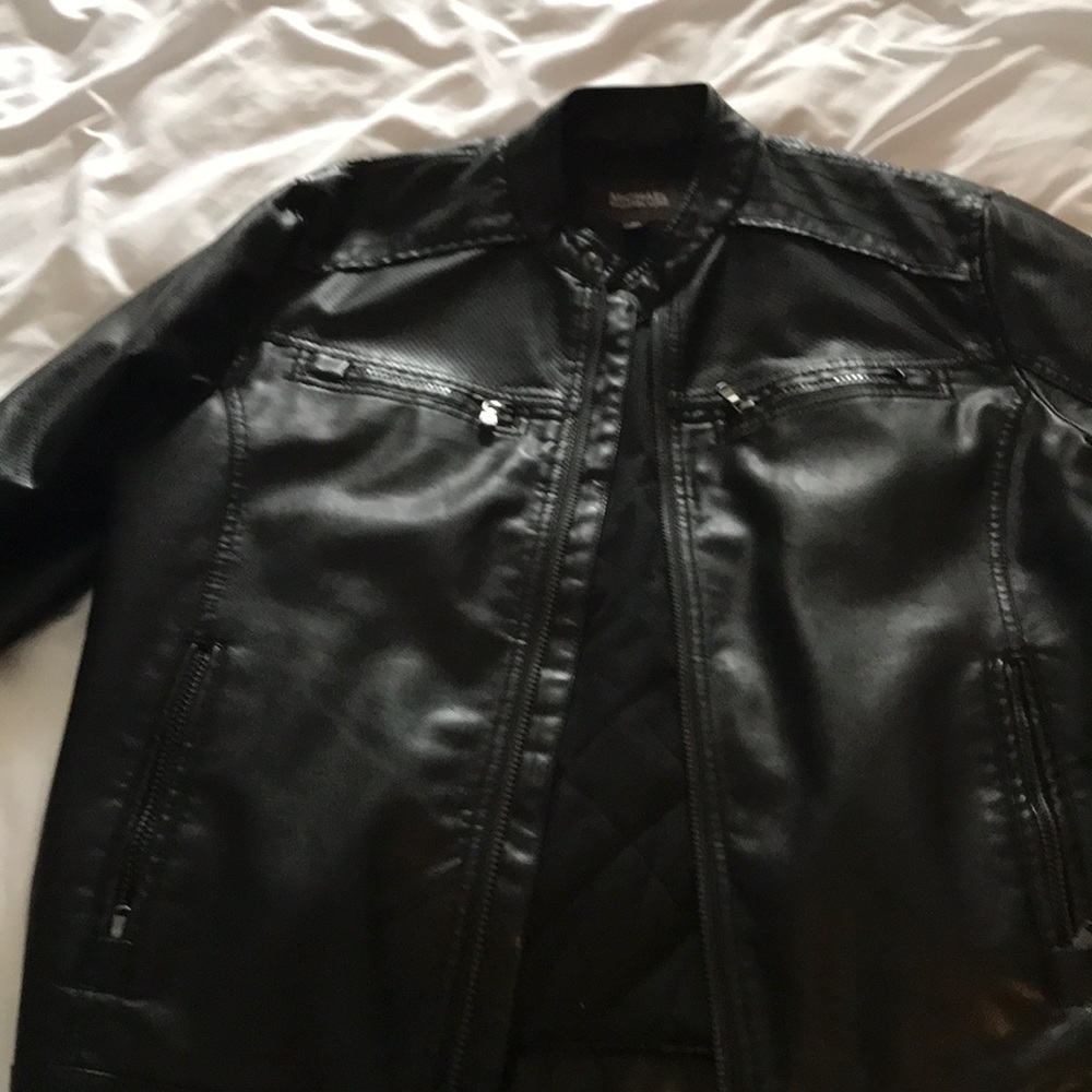 Leather motorcycle jacket